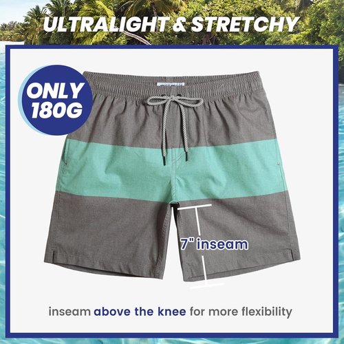 Maamgic Men's 7" Stretch Swim Trunks - Quick-Dry Mesh Lining Bathing Suits for Ultimate Comfort