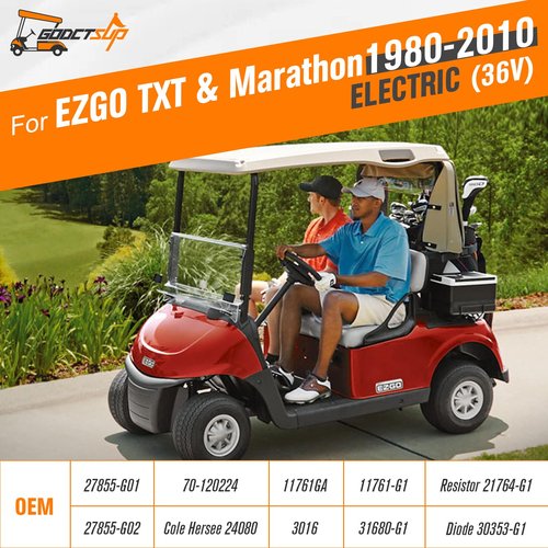 GODCTSUP EZGO 36V Solenoid Relay with Resistor&Diode, Fits EZGO TXT&Marathon 1980-2010 Electric Carts, 70 Series Continuous Duty Solenoid with Mount Bracket, OEM# 27855-G01, 11761G1, 27855G02, 31680G1