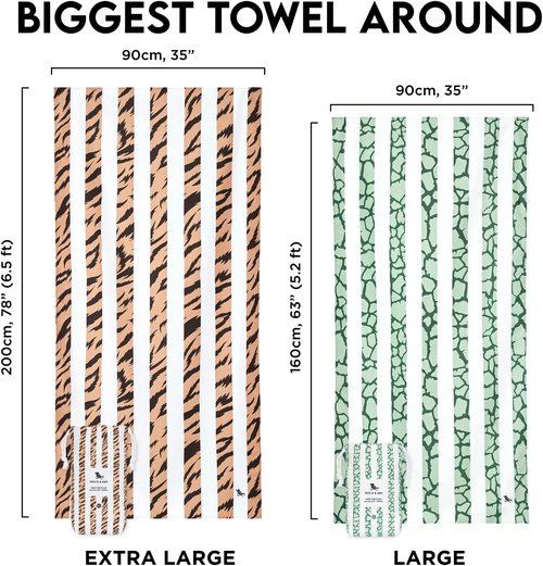 Dock & Bay Lightweight Beach Towel - Quick Dry & Sand Free - Eco-Friendly Recycled Material - Large Sassy Cow (160x90cm)