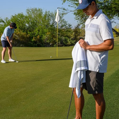 Devant Sports Towels Extra Large Caddy Golf Towel, Navy/White Stripes