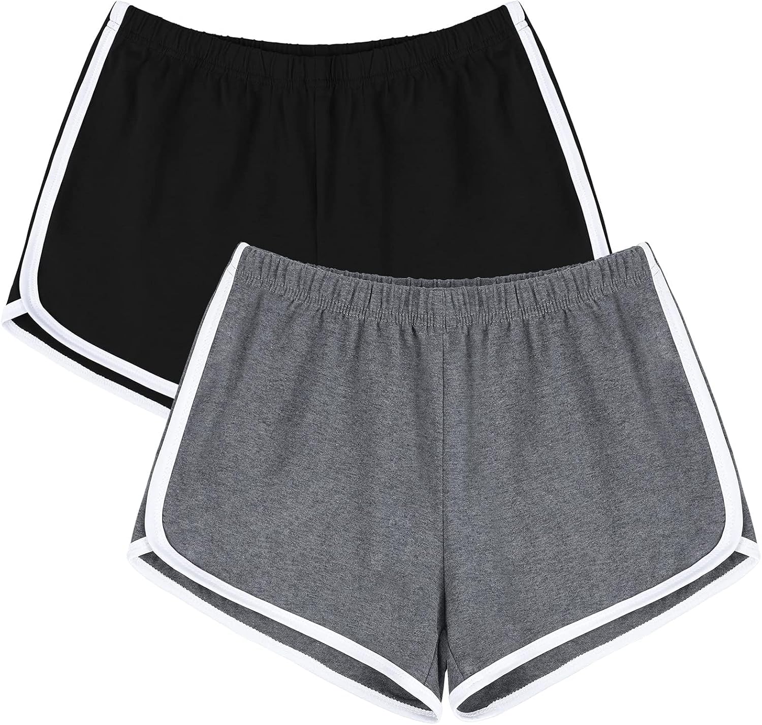 URATOT Women's Yoga Shorts - Elastic Cotton Activewear for Summer Running | Pack of 2