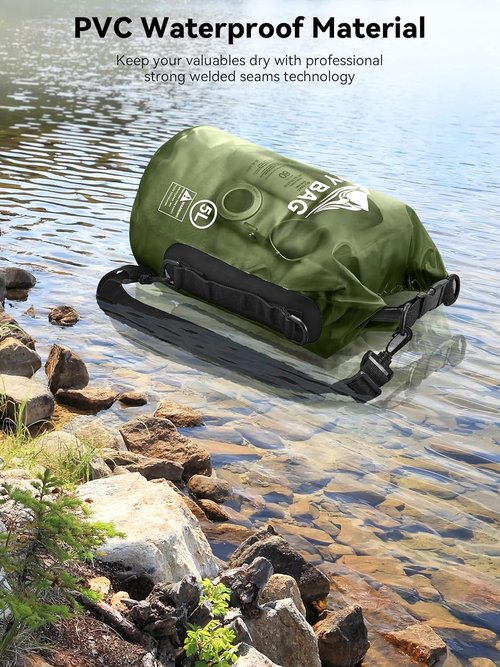 HEETA Waterproof Dry Bag - Lightweight Roll Top Storage Backpack with Phone Case | 5L/10L/20L/30L/40L for Travel, Swimming, Kayaking, and Camping