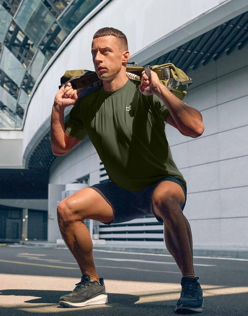 G Gradual Men's Athletic Workout T-Shirts - Moisture-Wicking Cooling Performance Tee for Gym & Tennis
