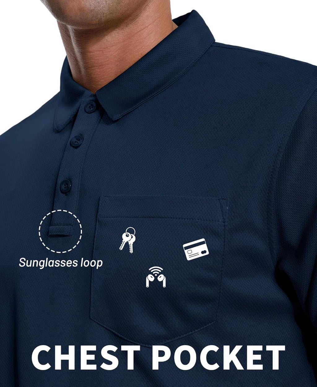 ZITY Men's Polo Shirts - 3 Pack Short Sleeve with Pocket | Moisture-Wicking Casual Golf Tees