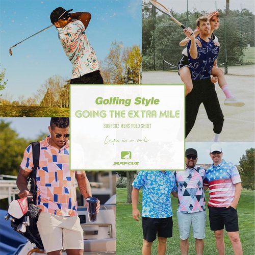 **SURF CUZ Golf Shirt - Moisture-Wicking Men's Dry Fit Polo | Short Sleeve Performance with 4-Way Stretch**