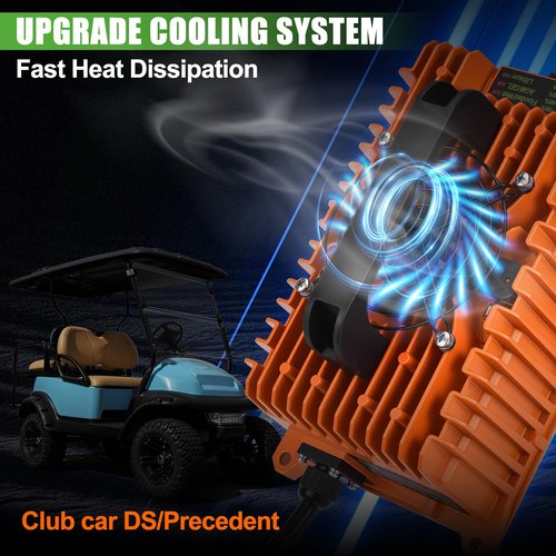 10L0L 15A/48V Golf Cart Battery Charger with OBC Wire Compatible with Club Car DS & Precedent, Upgrade The APP Bluetooth Function, IP67 Waterproof, Supports 3 Kinds of Battery Charging (Orange)