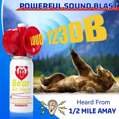Bear Horn 1.4oz Mini Air Horn - 123dB Loud Sound for Self Defense | Audible Up to 1/2 Mile
