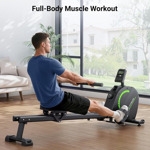 Dripex Rowing Machine - Upgraded Magnetic Rower with 350 LBS Capacity | 16 Resistance Levels & LCD Monitor