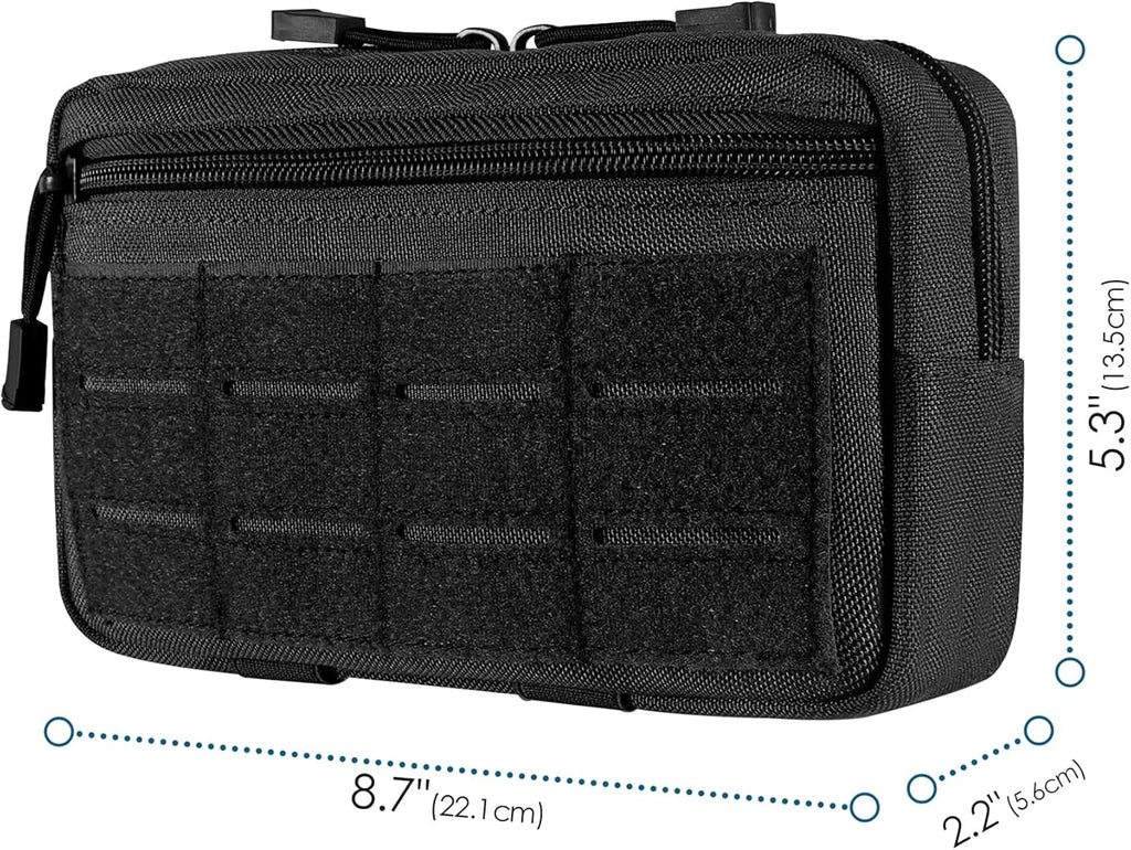 Skiennix Tactical Molle Admin Pouch - Multi-Purpose Tool Bag with US Flag Patch & Keychain