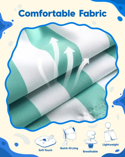 maamgic Boys Swim Trunks Toddler Swim Shorts Little Boys Bathing Suit Swimsuit Toddler Boy Swimwear,Stripe Greenwhite,2 T