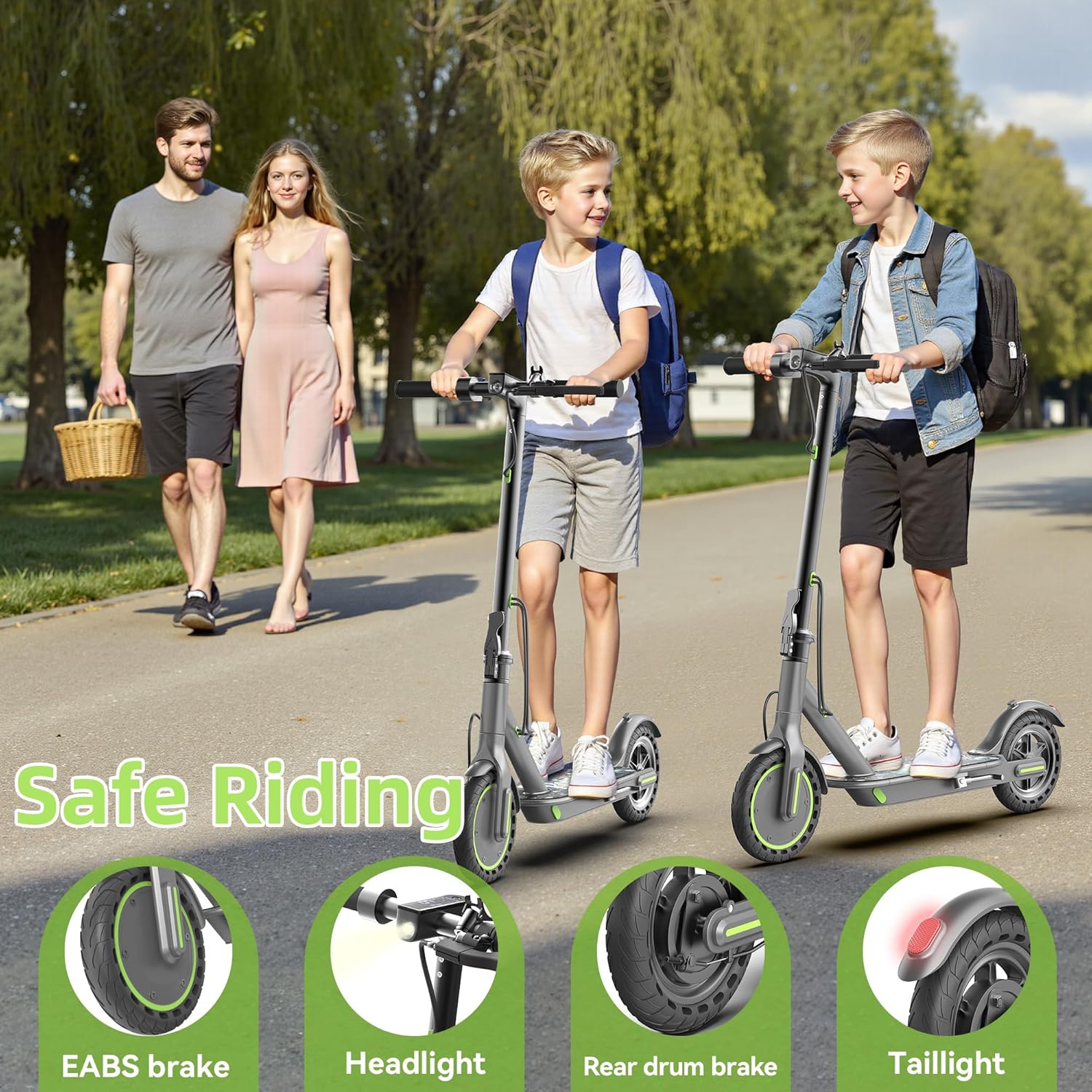 Roinside Electric Scooter - High-Speed 350W/500W Motor | Long-Range Commuting Up to 24 Miles