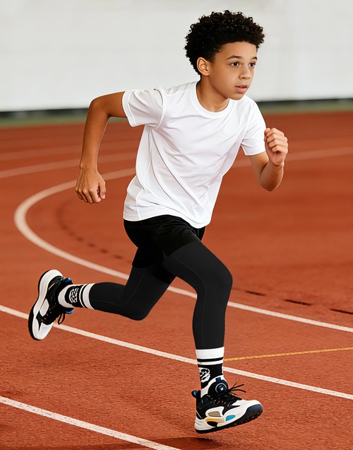 MIVEI Boys Youth Compression Leggings Athletic Sports Tights for Basketball Football Base Layer Pants for Kids Under Shorts