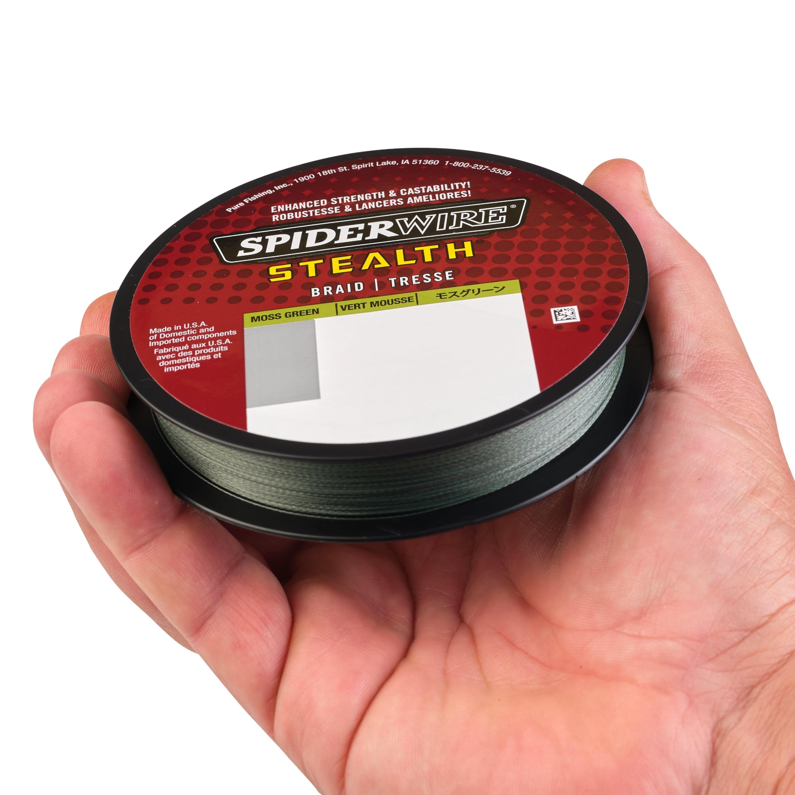 SpiderWire Stealth® Superline, Moss Green, 6lb | 2.7kg, 500yd | 457m Braided Fishing Line, Suitable for Freshwater and Saltwater Environments