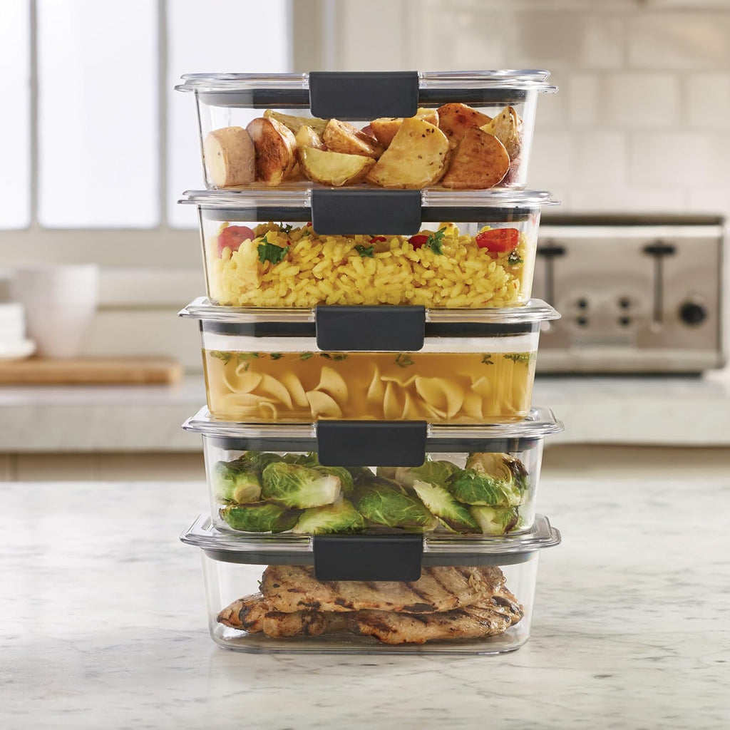 Rubbermaid Brilliance Food Storage Containers - BPA-Free Tritan Plastic, Airtight Lids | Set of 5 (3.2 Cup)