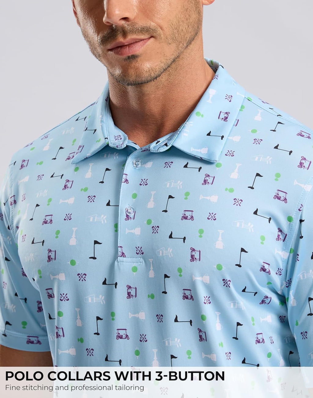 Skiennix Men's Golf Shirt - Short Sleeve Dry Fit Polo with Moisture-Wicking Fabric | Lightweight Casual Design