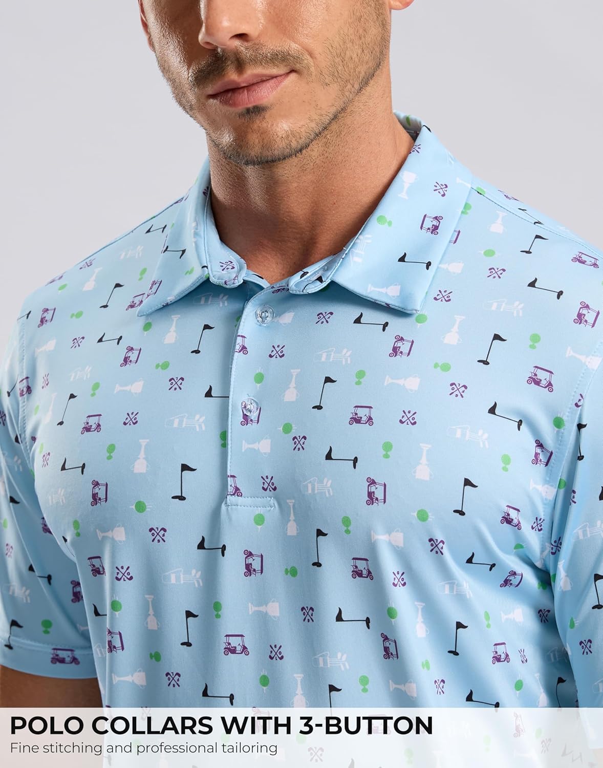 Skiennix Men's Golf Shirt - Short Sleeve Dry Fit Polo with Moisture-Wicking Fabric | Lightweight Casual Design