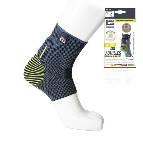 Neo-G Achilles Tendon Support With Silicone Tendon Cushion - Achilles Tendonitis Brace Ankle Support For Men And Women – Targeted Ankle Compression Sleeve - Breathable - Active Plus (Large)