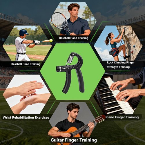 Hand Grip Strength Trainer Kit - 5 Pack Adjustable Resistance Forearm Grippers for Enhanced Hand Strength