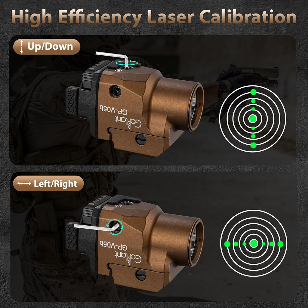 Skiennix 1500 Lumens Tactical Pistol Flashlight - Compact Aircraft-Grade Aluminum with Green Laser Combo