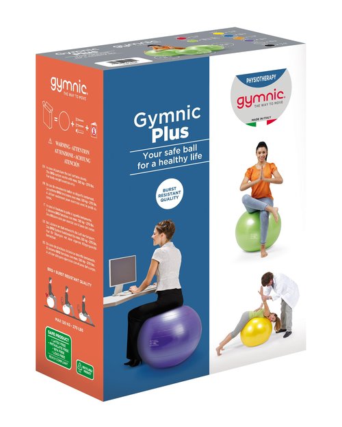 GYMNIC Plus Burst-Resistant Exercise Ball, Black (65 cm)