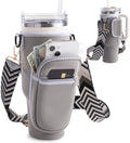 Viva Terry Water Bottle Carrier Bag - Modern 40oz & 30oz Tumbler Holder with Strap & Phone Pocket