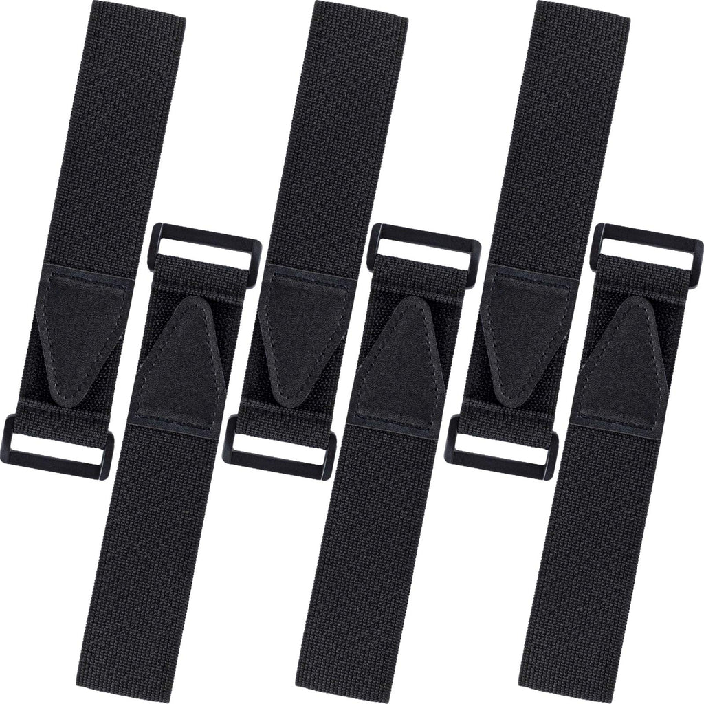 6 Pcs Bicycle Pant Leg Straps Adjustable Cycling Ankle Safety Band Multipurpose Black Elastic Magic Fastening Belt with Buckle for Riding Climbing Fishing Outdoor Sports (1.5”x13.8”)