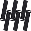 6 Pcs Bicycle Pant Leg Straps Adjustable Cycling Ankle Safety Band Multipurpose Black Elastic Magic Fastening Belt with Buckle for Riding Climbing Fishing Outdoor Sports (1.5”x13.8”)