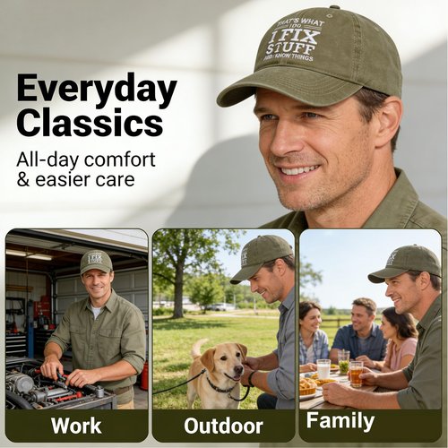 Funny Hats for Men Embroidered Adjustable Cotton Baseball Cap Unique for Men Who Have Everything, Perfect for Husband Papa Dad Grandpa Boyfriend Son Khaki