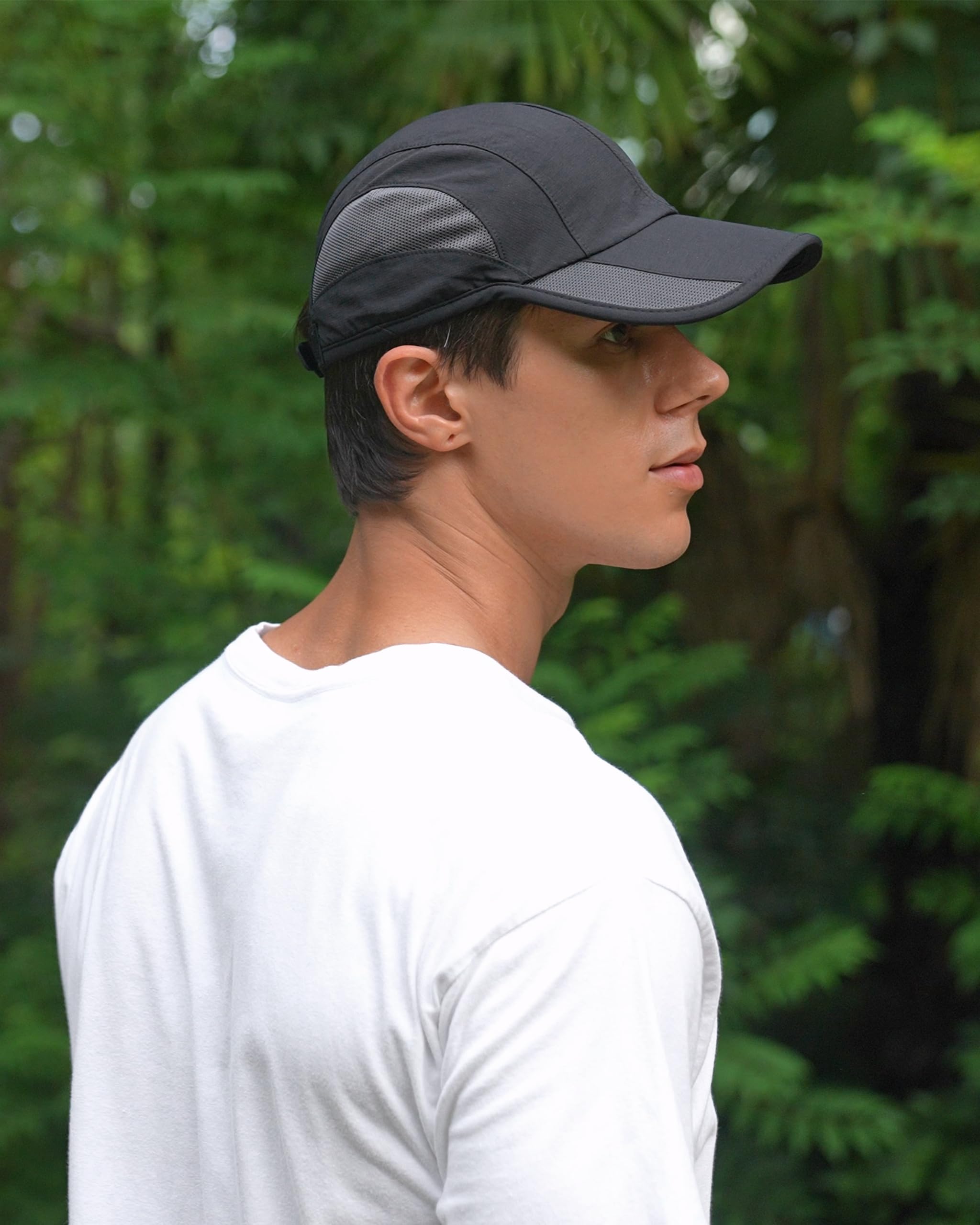 GADIEMKENSD Outdoor Running Hat Men Cooling Baseball Cap Dri Fit Workout Hat Breathable Mesh UPF50+ Women Sun Cap Trucker Dad Hats for Golf Gym Sports Tennis Summer Beach Dark Green M/L 7-7 1/2