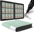 Premium Card Binder - 12 Pocket Design for 1200 Cards | 3X4 Ringless with Sleeves in Asakusa Green