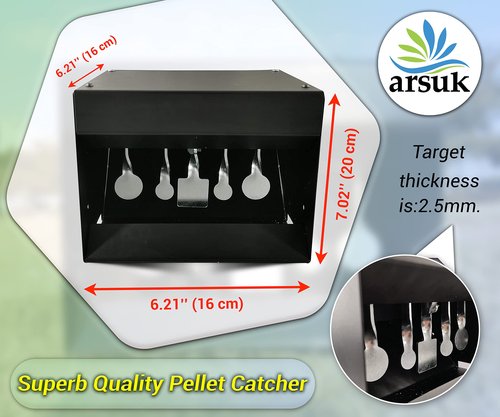 ARSUK Pellet Gun Target Trap with Resetting Center Shot – Metal Bullet Trap for BB Guns, Pellet Guns, and Airsoft – 7x6.2x6.2 Inch Pellet Target Trap for Indoor & Outdoor Shooting Practice