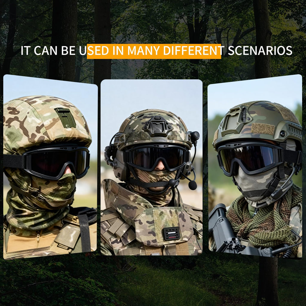 Triple Threat Tactical Goggles: Anti-Fog, 3x Lens & UV400 - Military Grade Protection for Airsoft, Shooting, and Outdoor Sports