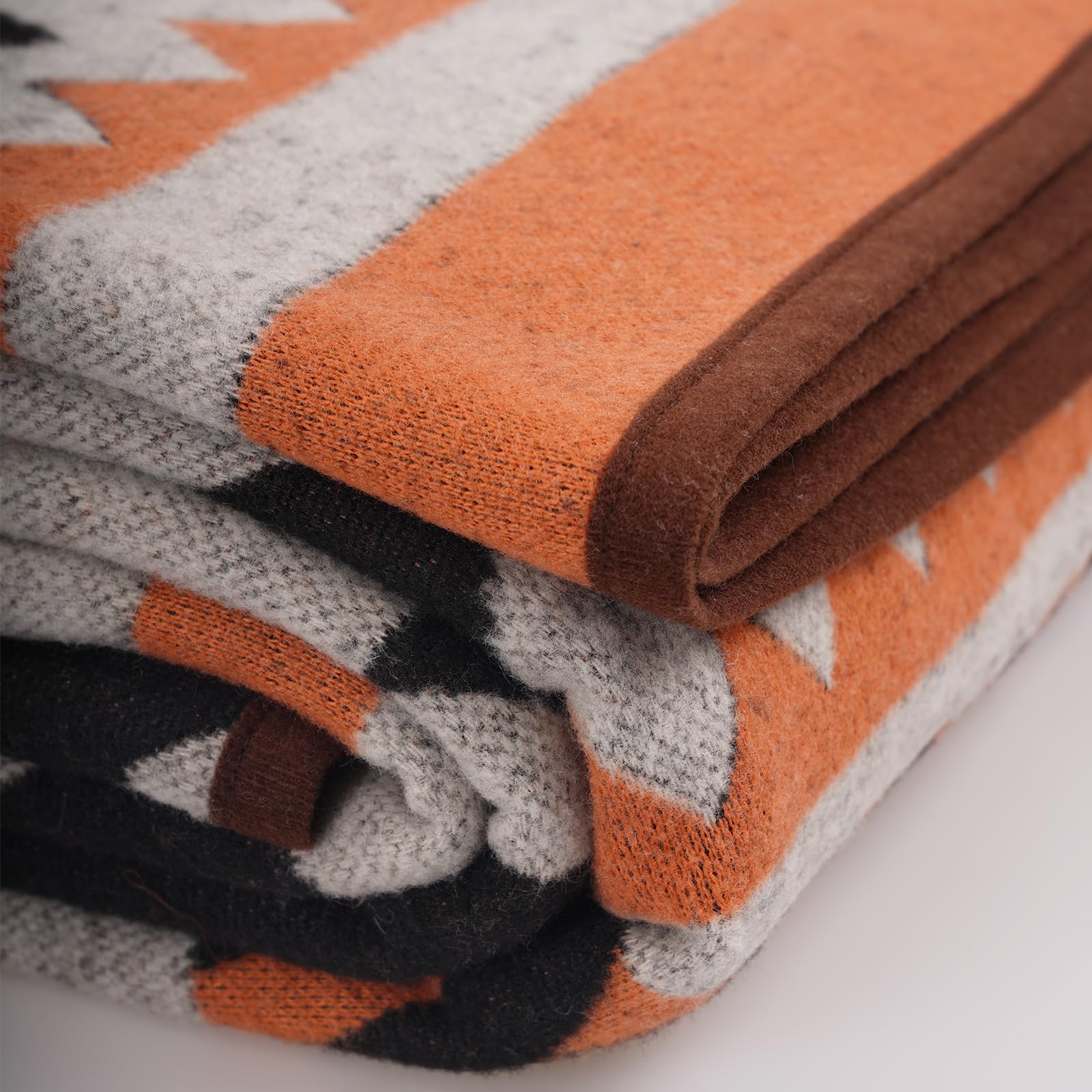PuTian Merino Wool Blend Blanket - Soft Warm Washable Heavy Large Blanket Throw for Camping Outdoor Bed Couch Patio Van - 87X63 Grey Flame