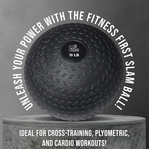 Fitness First Slam Ball - Easy-to-Grip Sand-Filled Medicine Ball for Weight Training | Various Weights Available