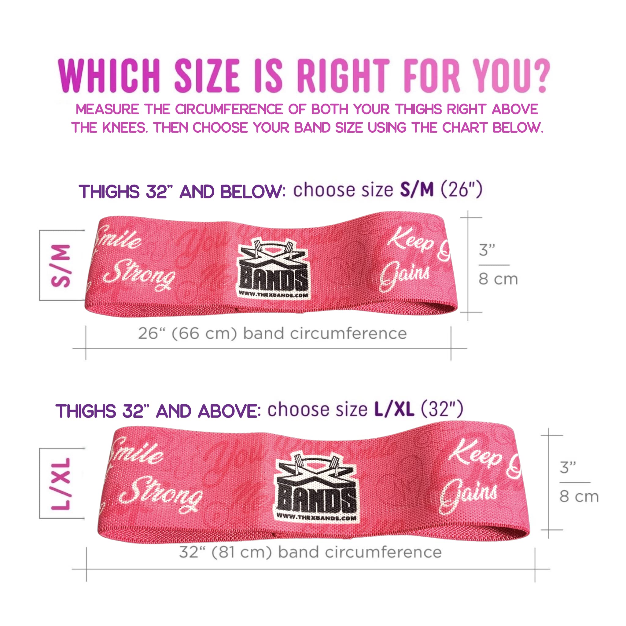 THE X BANDS Booty Bands - Heavy Resistance Bands - Booty Band - Yoga Bands - Legs Workout - Yoga Burn Booty Challenge - Butt Builder - Booty Loop Bands - Resistance X Bands - 40 lb Pink L/XL