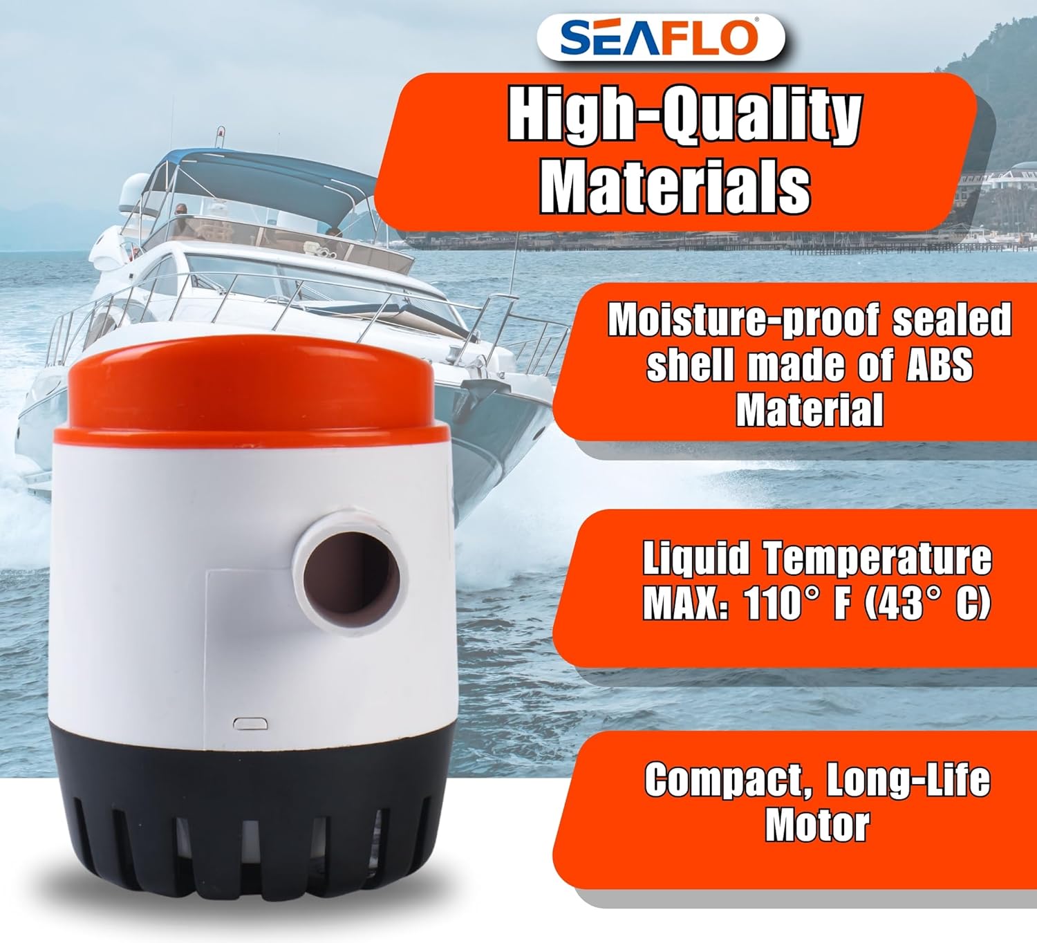 Seaflo 12V 750GPH Automatic Electric Bilge Pump - Efficient Water Removal Solution