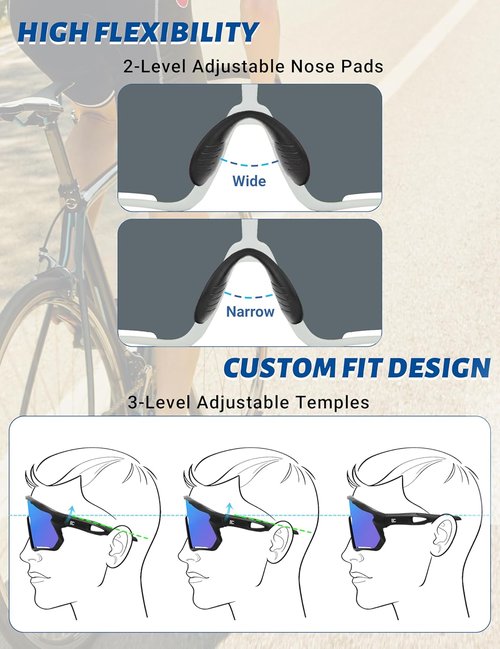 BIRCEN Polarized Sports Sunglasses - TR90 Cycling & Running Glasses for Men & Women | UV400 Protection
