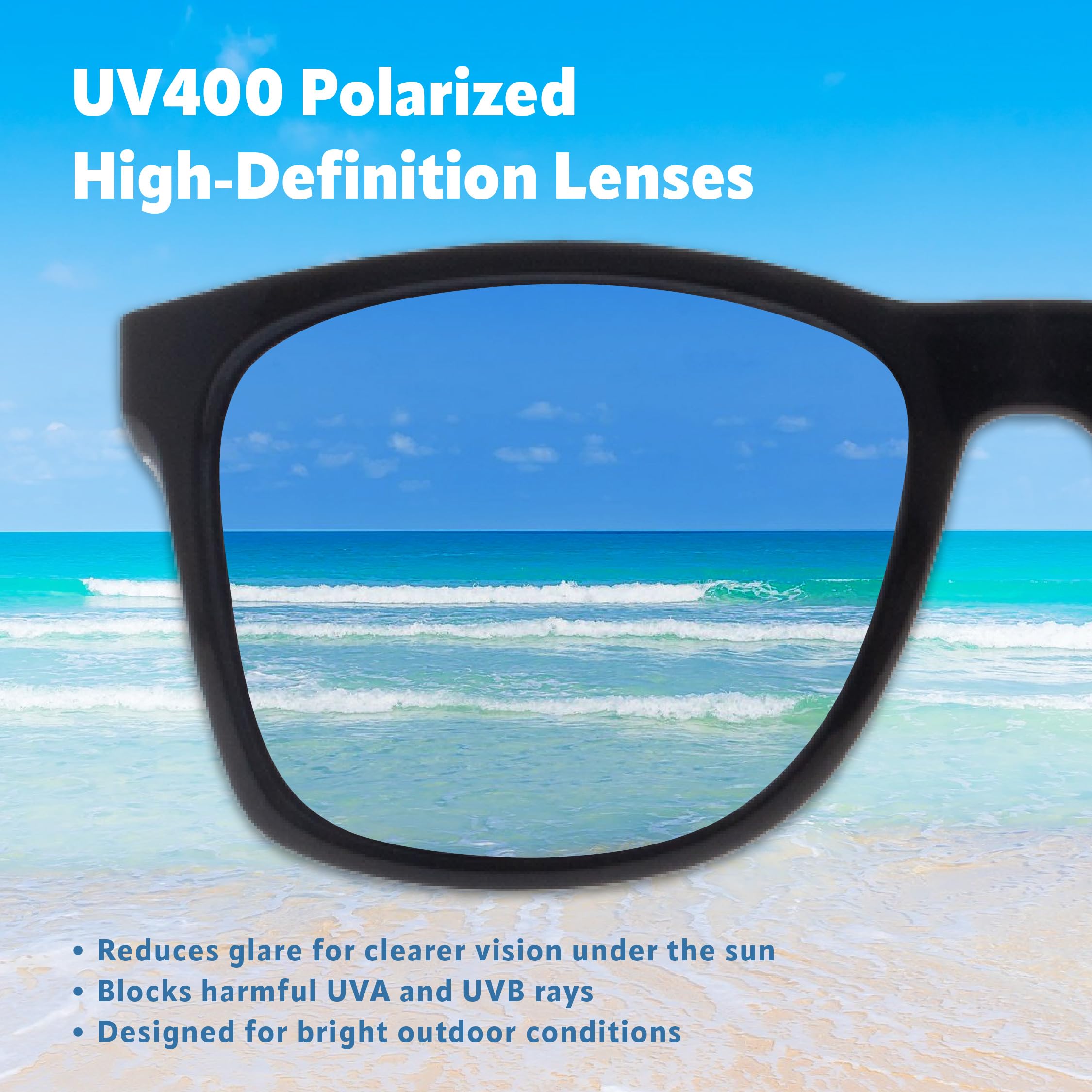 EYEGLAD SUNWAVE Ultra-lightweight Design Lifestyle Sunglasses Outdoor Fishing Polarized UV400 Men Women Running Sports (Wave Blue)