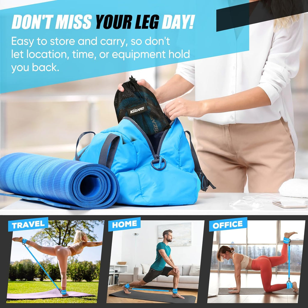 Skiennix Ankle Resistance Bands - Adjustable Cuffs for Leg & Glutes Workout | Home Gym Fitness Equipment
