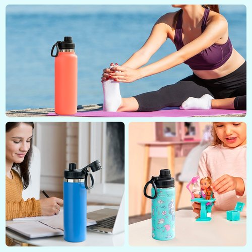 Soledea 2 Pack Replacement Lid for Hydro Flask Wide Mouth (12/16/18/20/32/40/64 Oz) – Compatible with Simple Modern, Takeya, Iron Flask, BUZIO, Leak-Proof Spout with Flexible Handle, BPA Free