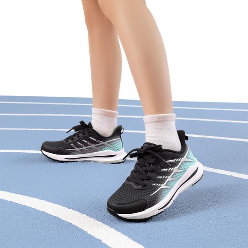 DREAM PAIRS Boys Girls Shoes Kids Tennis Athletic Running Footwear Lace Up Walking DuraPlay Breathable Lightweight Sneakers for Little/Big Kid,Size 4 Big Kid,Black/Light Green,KKUMRS2509
