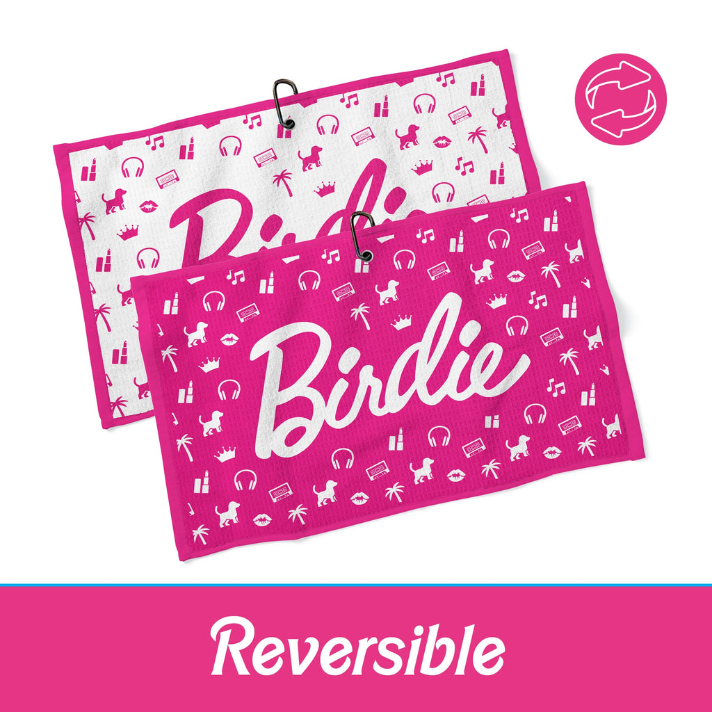 Shanker Golf - Birdie Pink Golf Towel - Funny Microfiber Waffle Women's Golf Towel - Funny Joke Logo - Perfect Ladies Golf Gift