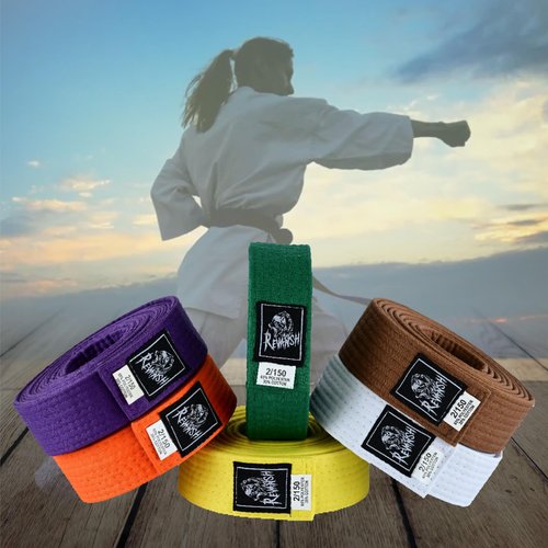 Fadi Sports Revansh Martial Arts Belt - Uniform Rank Belt for Karate, Judo, Aikido, Taekwondo - Unisex, for Kids Adults (Purple, 4)