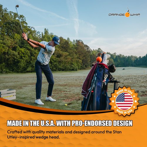 Orange Whip Wedge Golf Short Game Swing Trainer Aid - Made in USA - Right-Handed, 35.5 Inch