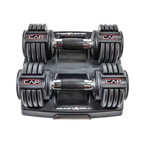CAP 12.5 lb Pair ADJUSTABELL Adjustable Dumbbell with Contoured Full Rotation Handle, Honeycomb Design, Chrome