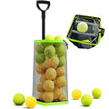 BERONEX Tennis Ball Hopper & Picker Basket, Holds 50+ Tennis Balls or 40+ Pickleballs Lightweight Retriever Collector, Durable, Portable & Adjustable Easy Pick Up and Carrying Ball Collector (Green)