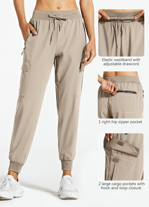 Libin Women's Cargo Joggers - Lightweight Quick-Dry Hiking Pants for Casual Travel | Comfortable Fit