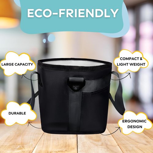 Insulated 4 Cup Drink Carrier Tote - 1680D Fabric Reusable Coffee Cup Bag with Adjustable Dividers | Portable Caddy for Hot & Cold Beverages