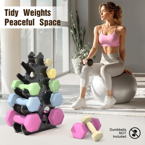 5-Tier Dumbbell Rack Stand Only Weight Holder Home Gym Storage Weight Tree (No Dumbbells)