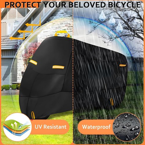 Bike Cover - Skiennix Waterproof Bicycle Covers for 1-2 Bikes | Heavy Duty 420D Ripstop Material
